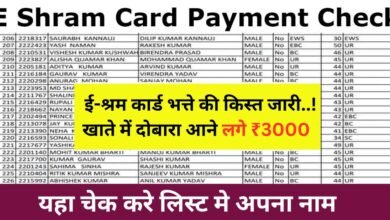 E Shram Card Payment 2024