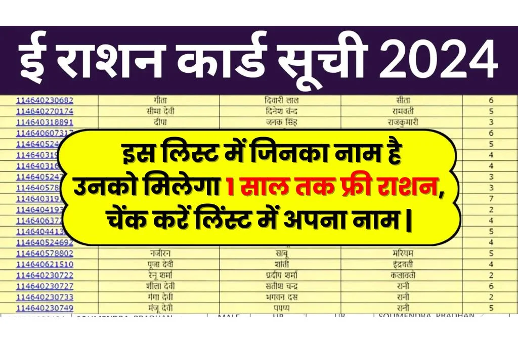 e Ration Card List 2024